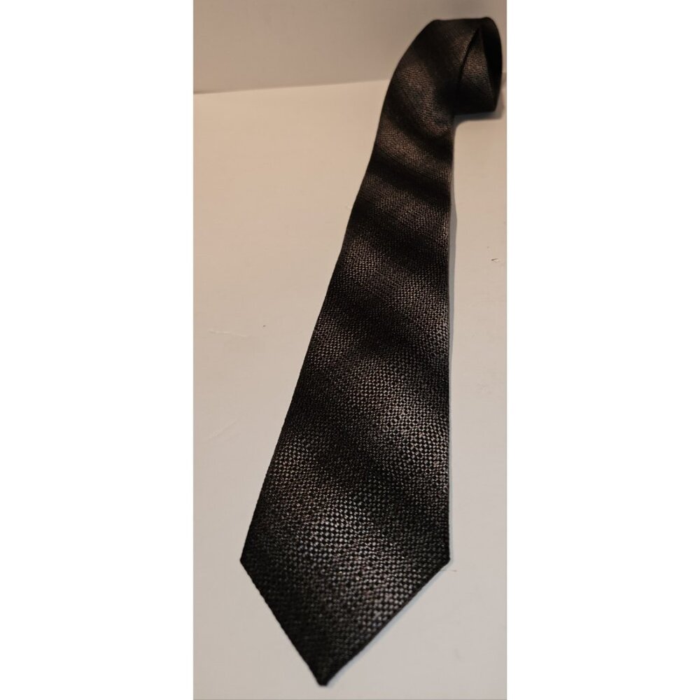 New LE 31 Simons Canada Mens Classic Tie 100% Silk black/silver 59"L 2.75" W